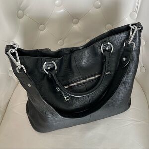 Kattee Black Leather Handbag.